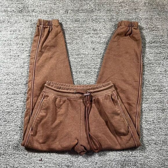 Alphalete Cuffed Sweatpants Joggers Drawstring Washed Burnt Orange - Picture 1 of 6